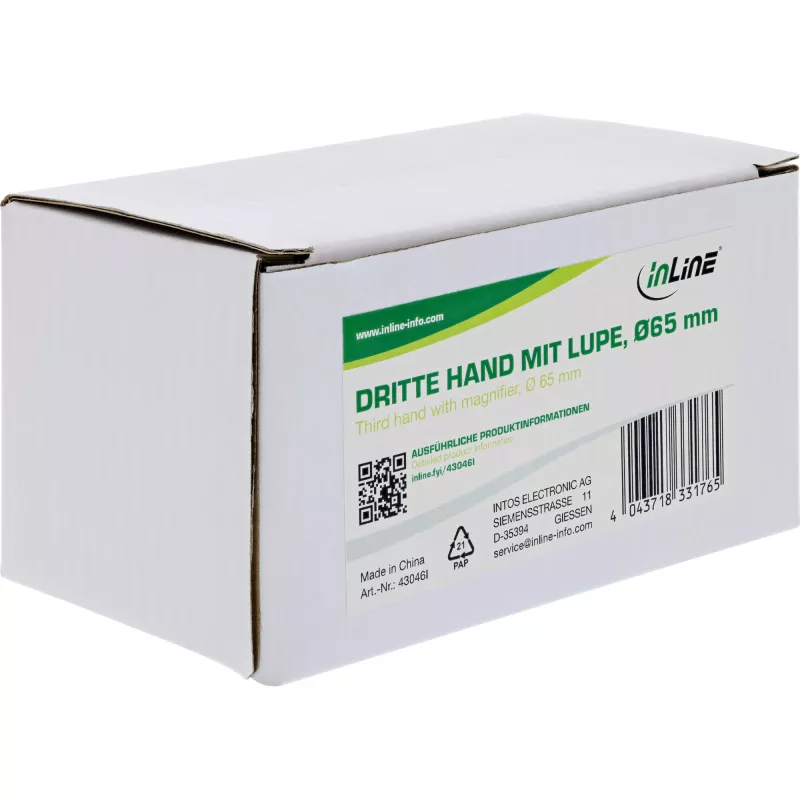Soporte con lupa InLine 43046I universal negro cromado