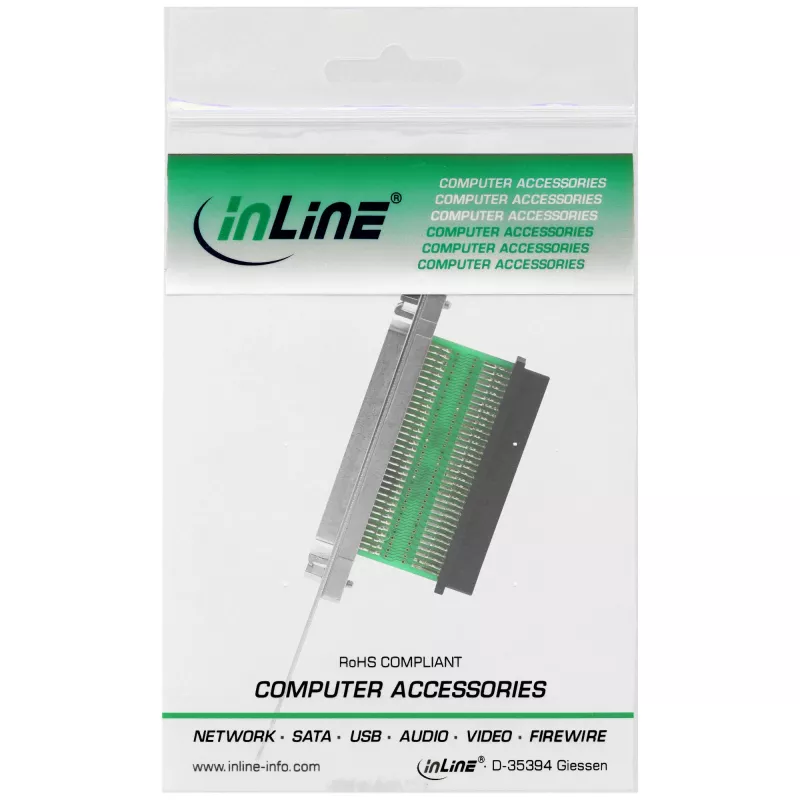 InLine 45550 tapa de ranura SCSI III U320, conector hembra HD68 a conector hembra HD68