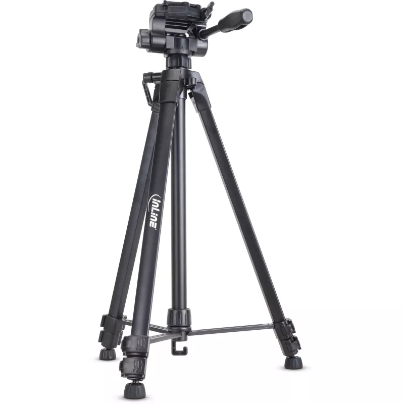 Trípode ligero profesional InLine negro capacidad de carga 5 kg altura 173 cm