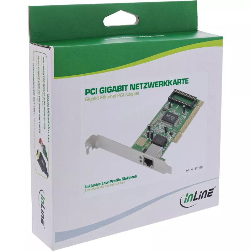 Adaptador Gigabit Ethernet PCI InLine 1x RJ45 interfaz host PCI