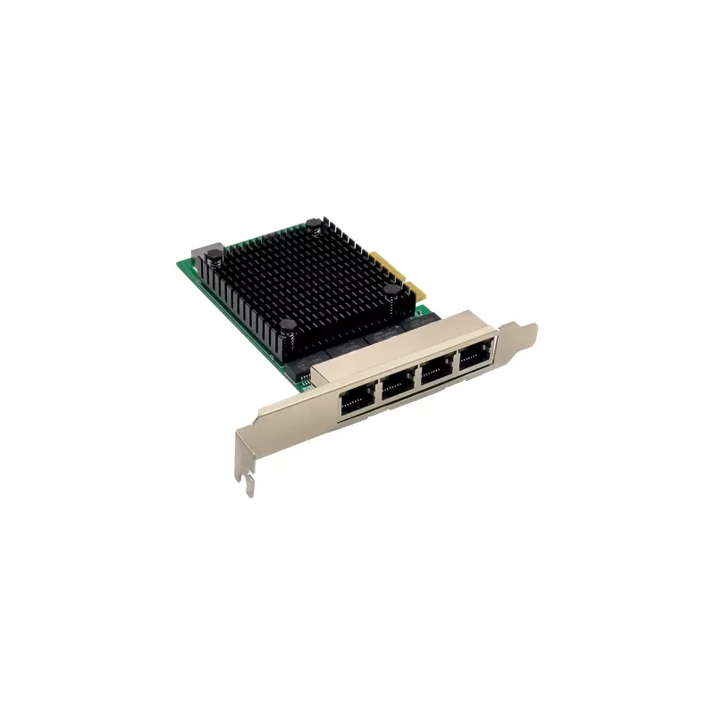 Tarjeta de red Quad Gigabit InLine, 4x RJ45 2,5 Gbit/s, PCIe x4, incl. chapa LP