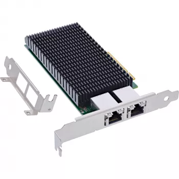 Tarjeta de red Dual 10 Gigabit InLine, 2x RJ45 10Gb/s, PCIe x8, incl. soporte LP