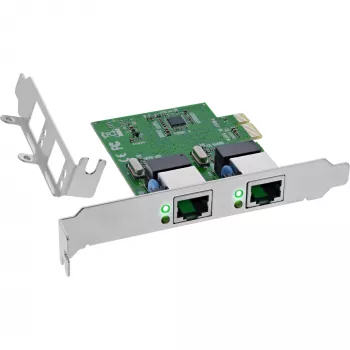 Tarjeta de red InLine 51128K Dual Gigabit 2x RJ45 PCIe x1