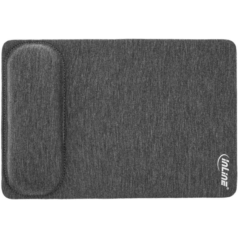 Alfombrilla de ratón InLine con reposamuñecas, textil, negra
