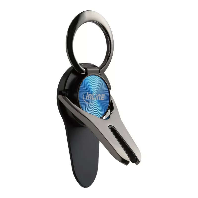 Soporte de coche 3 en 1 para smartphone InLine, soporte, anillo para dedo, azul