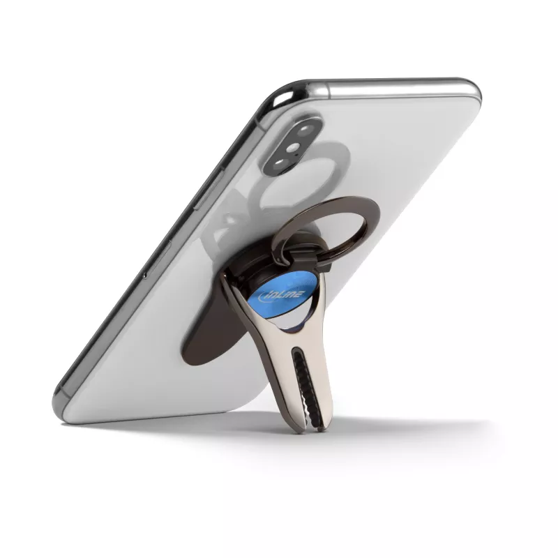 Soporte de coche 3 en 1 para smartphone InLine, soporte, anillo para dedo, azul