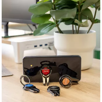 Soporte de coche 3 en 1 para smartphone InLine, soporte, anillo para dedo, rojo