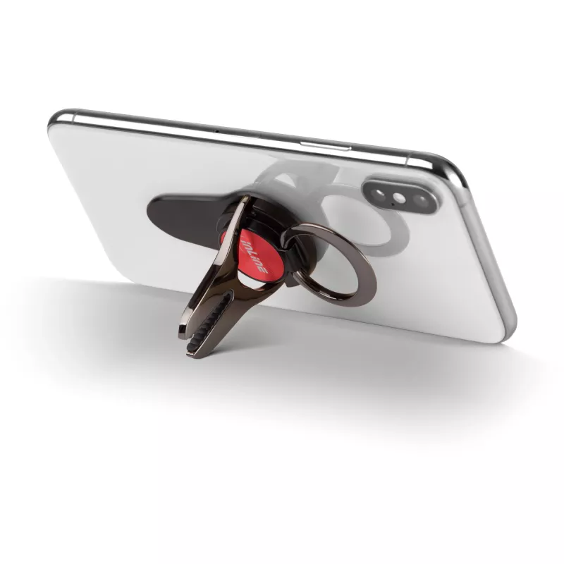 Soporte de coche 3 en 1 para smartphone InLine, soporte, anillo para dedo, rojo