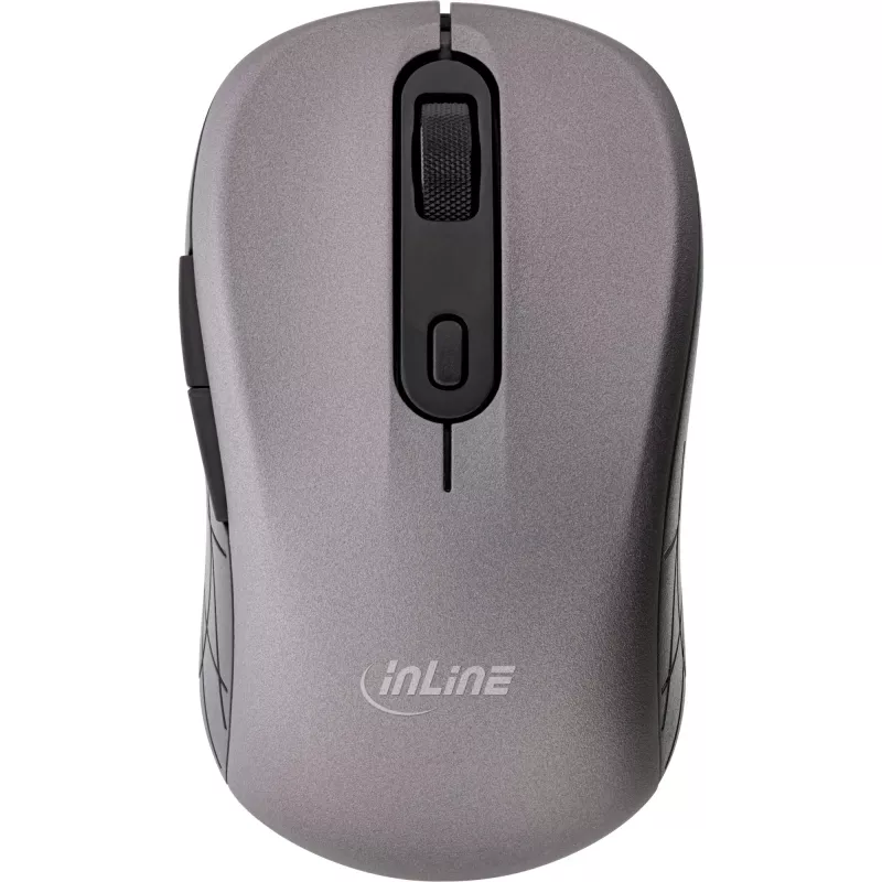 Ratón InLine 3 en 1, Bluetooth + 2x 2,4 GHz, 5 botones, óptico, gris/negro
