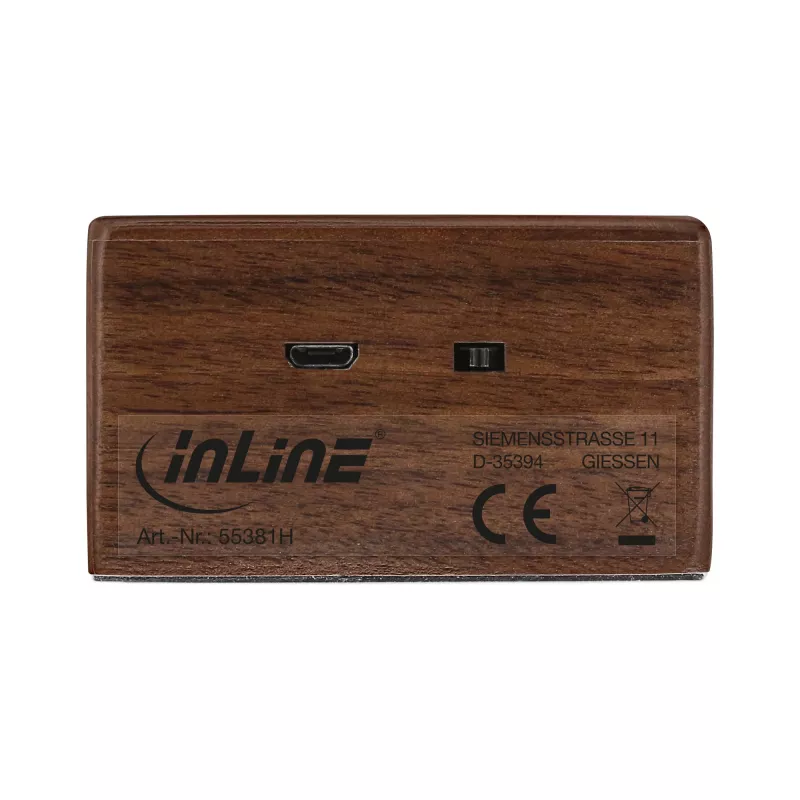InLine woodbrick, altavoz de inducción en carcasa de madera auténtica
