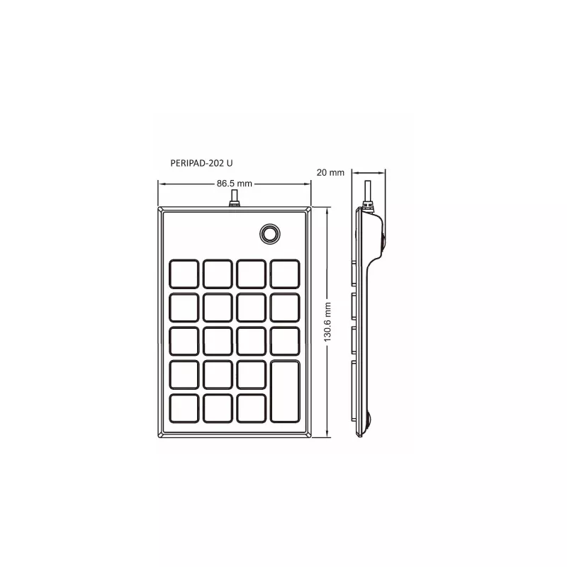 Perixx PERIPAD-202U Teclado numérico USB-A Negro (57161E)