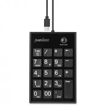 Perixx PERIPAD-202C Teclado numérico USB-C con hub 2x USB-A Negro (57161I)