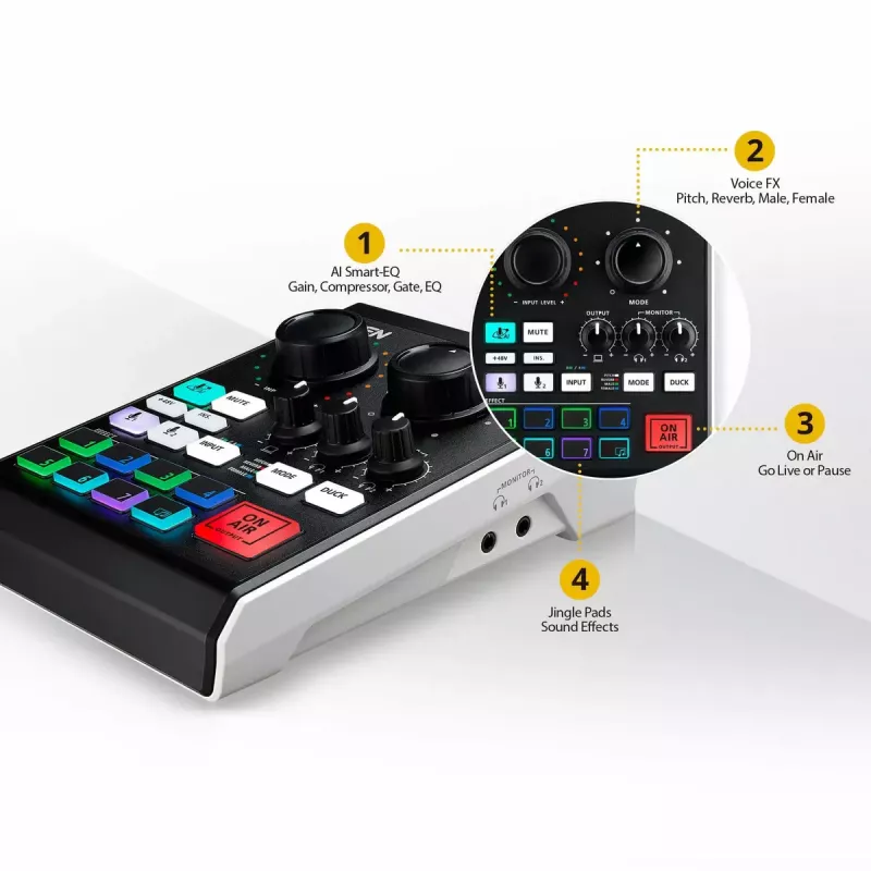 Mezclador de audio ATEN MicLIVE 6-CH 6 canales 24 bits 96 kHz