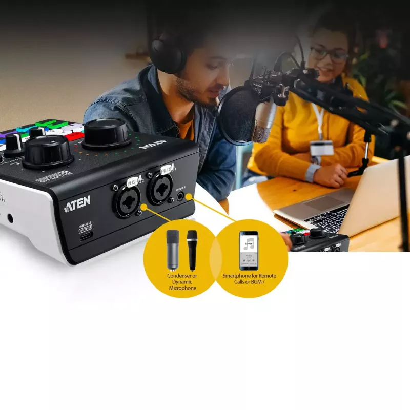 Mezclador de audio ATEN MicLIVE 6-CH 6 canales 24 bits 96 kHz