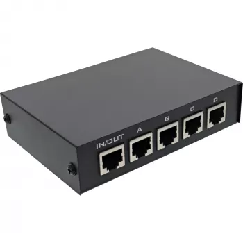 InLine Conmutador RJ45 manual 1 a 4, 5x conector hembra RJ45 Fast Ethernet