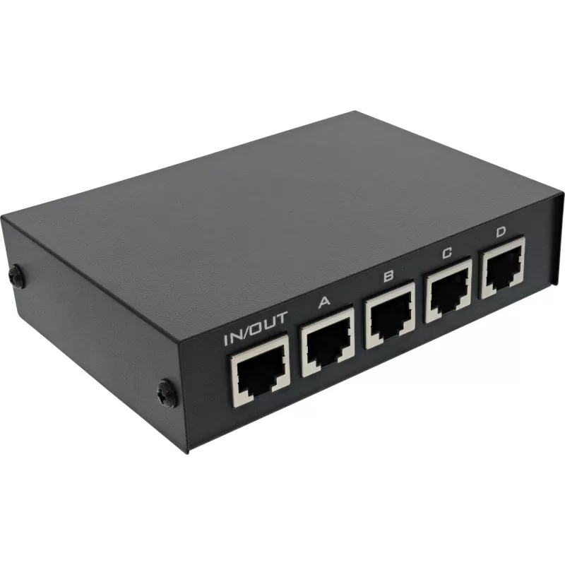 InLine Conmutador RJ45 manual 1 a 4, 5x conector hembra RJ45 Fast Ethernet