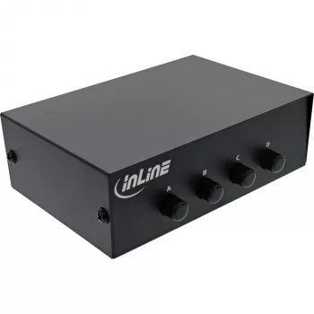 InLine Conmutador serie manual 4 puertos RS232 Sub-D de 9 pines Cableado