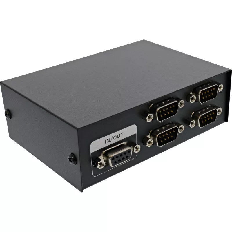 InLine Conmutador serie manual 4 puertos RS232 Sub-D de 9 pines Cableado