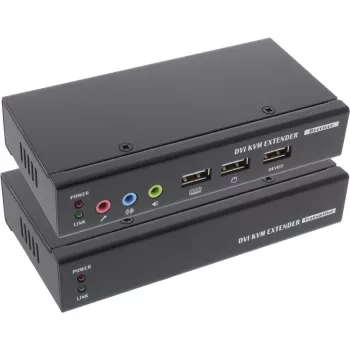 InLine Extensor KVM DVI USB sobre cable TP con audio hasta 50 m