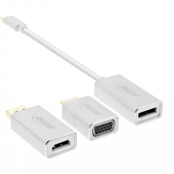 InLine Convertidor de pantalla USB Set 6 en 1, 4K/60Hz Plata