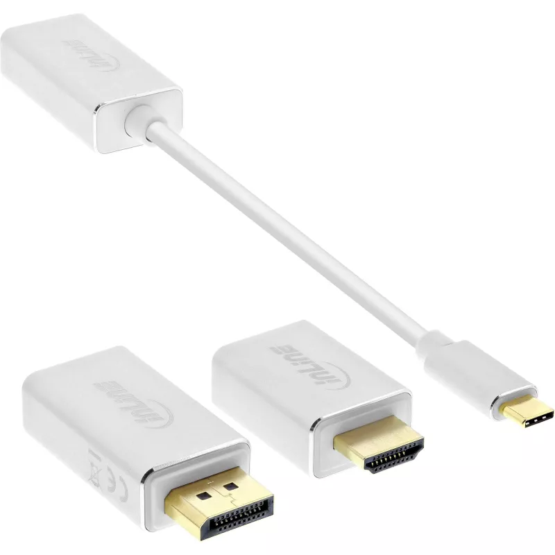 InLine Convertidor de pantalla USB Set 6 en 1, 4K/60Hz Plata