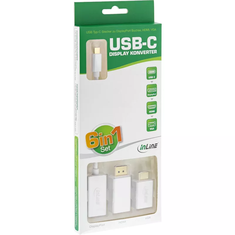 InLine Convertidor de pantalla USB Set 6 en 1, 4K/60Hz Plata