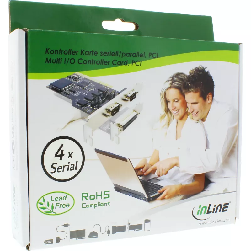 InLine Tarjeta controladora PCI Multi I/O 4 puertos serie DB9