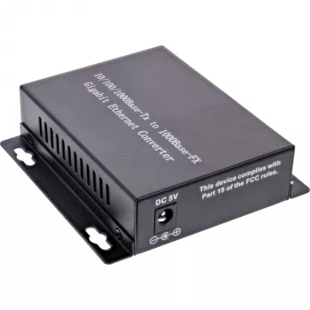 InLine Convertidor de medios de red 10/100/1000Mb/s TP a FO (SC Duplex), MM, 550 m