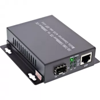 InLine Convertidor de medios de red 10/100/1000 Mb/s TP a SFP FO, SM, 20 km