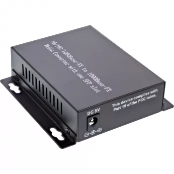 InLine Convertidor de medios de red 10/100/1000 Mb/s TP a SFP FO, SM, 20 km