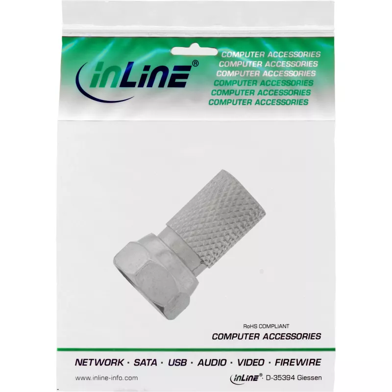 InLine Conector F macho para cable coaxial con funda de 7,5 mm