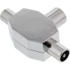 InLine Distribuidor en T de antena para TV 1x conector hembra coaxial a 2x conector macho coaxial 69914