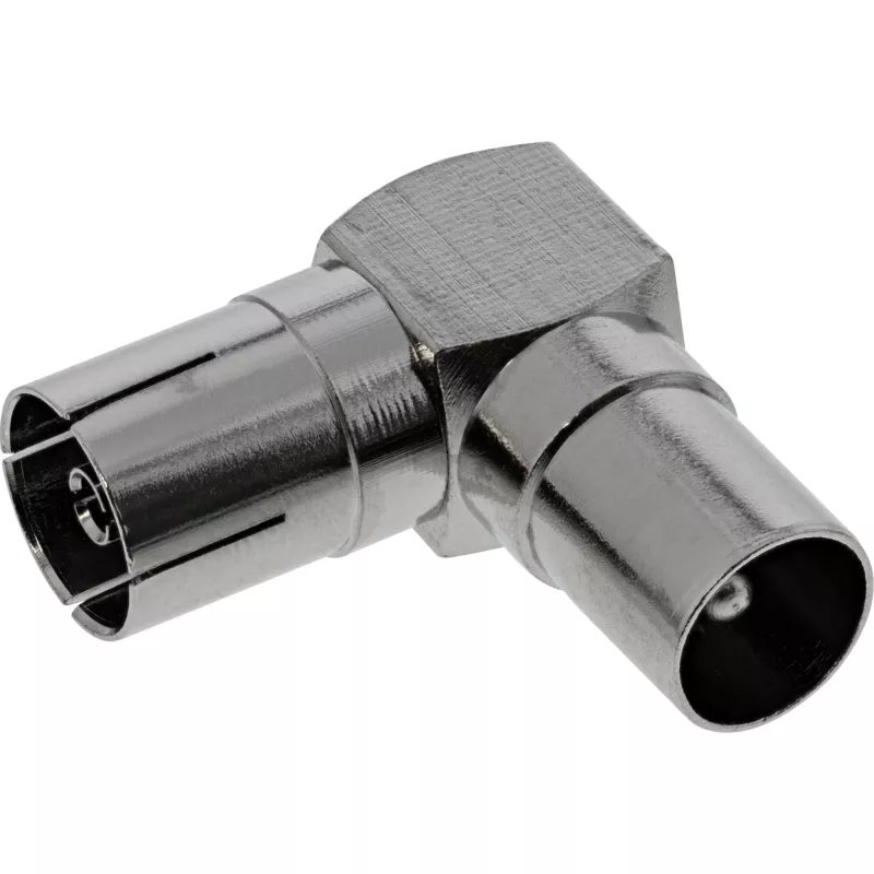 InLine Adaptador coaxial de antena IEC macho a hembra en ángulo metal 69915M