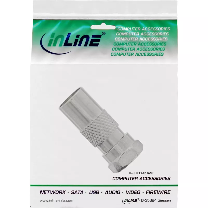 InLine Adaptador coaxial F macho SAT a IEC macho antena