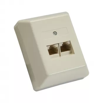 InLine Toma de pared ISDN 2x conector hembra RJ45 2x 8 puertos 69988B