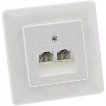 InLine Placa de pared ISDN 2x conector hembra RJ45 2x 8 puertos 69989C