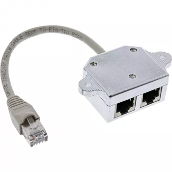 InLine Adaptador en T ISDN Cat.5e RJ45 macho a 2x RJ45 hembra 15cm