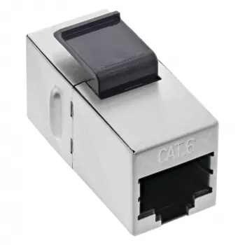 InLine Módulo RJ45 hembra a hembra SNAP-In Cat.6 STP, negro/plata