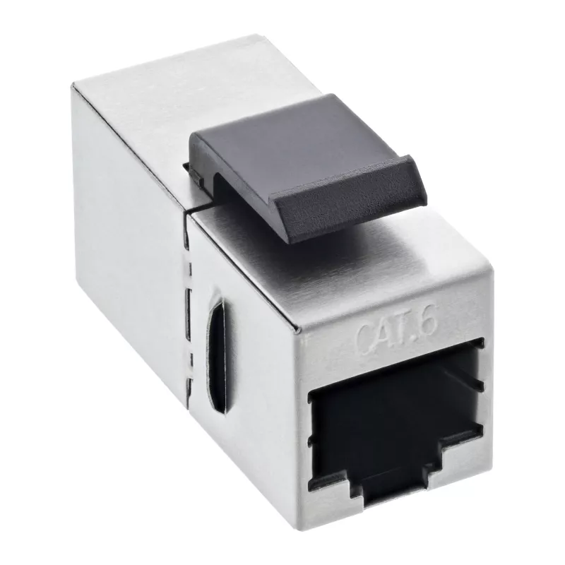 InLine Módulo RJ45 hembra a hembra SNAP-In Cat.6 STP, negro/plata