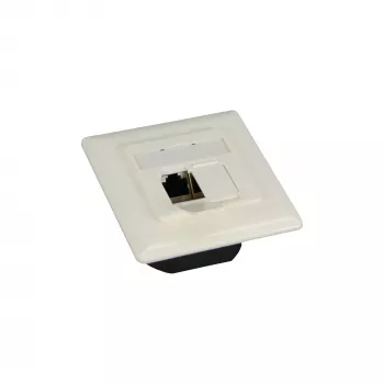 InLine Toma de conexión Cat.6 2x RJ45 hembra RAL9010 blanca horizontal