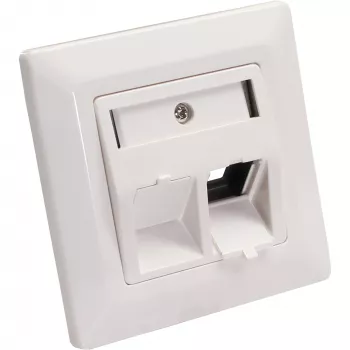 InLine Set de marco para 2x RJ45 hembra/LSA, Keystone SNAP-In, RAL9010