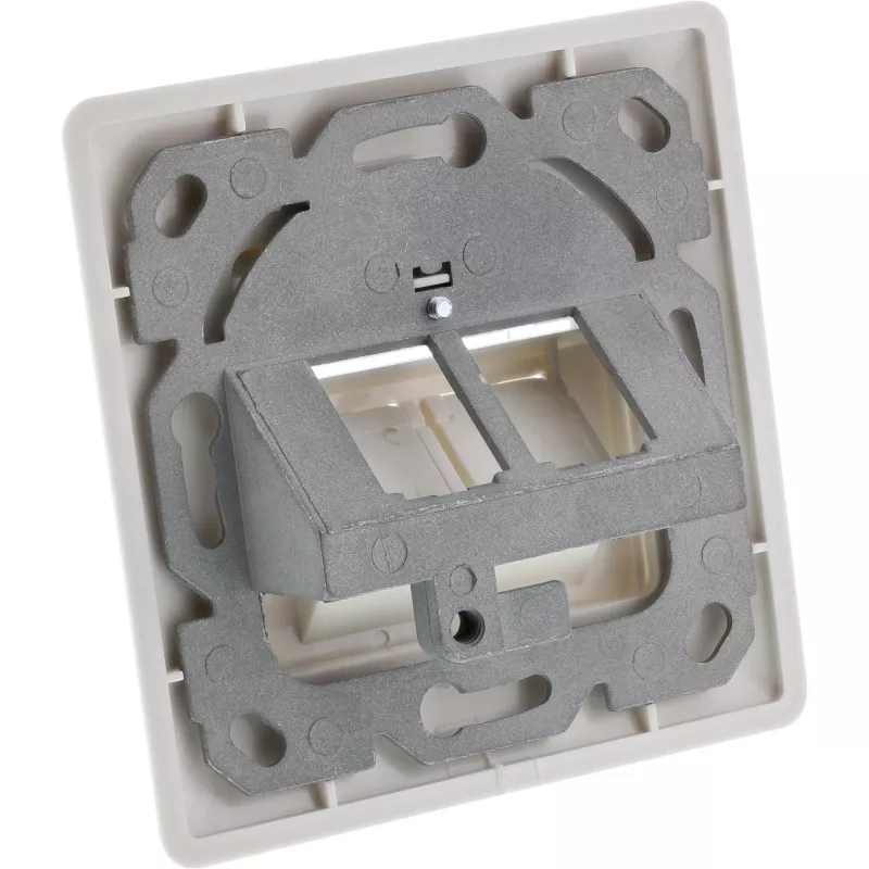 InLine Set de marco para 2x RJ45 hembra/LSA, Keystone SNAP-In, RAL9010