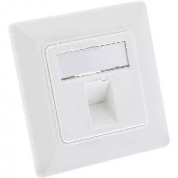 InLine Set de marco para 1x RJ45 hembra/LSA, Keystone SNAP-In, blanco RAL9010