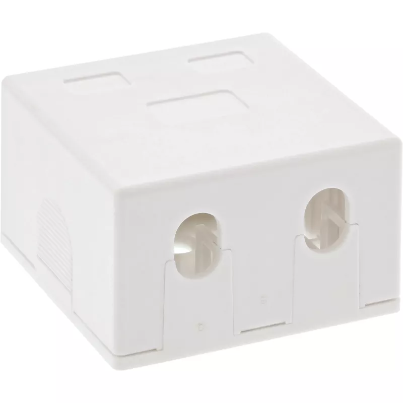InLine Caja de superficie para Keystone 2x RJ45 blanca 76202B