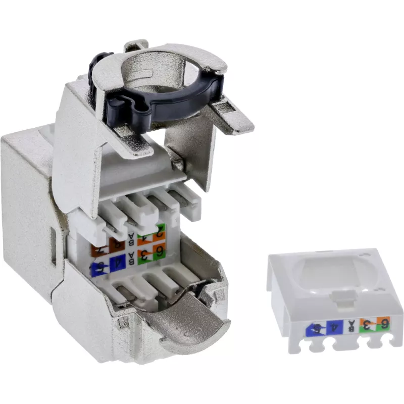 InLine Keystone Jack RJ45 esbelto, SNAP-In, Cat.6A, brida para cables integrada