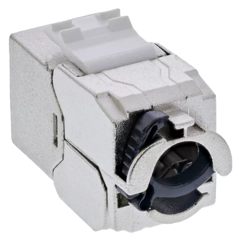 InLine Conector hembra Keystone RJ45 esbelto, SNAP-In, Cat.8.1, brida para cables integrada