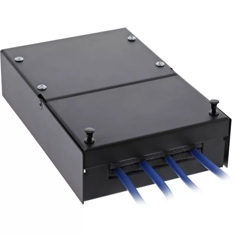InLine Caja de montaje en superficie para Keystone 4x RJ45 negra 76202X