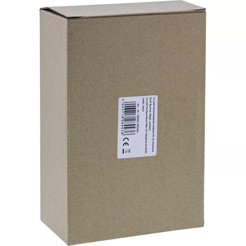 InLine Caja de montaje en superficie para Keystone 4x RJ45 negra 76202X