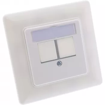 InLine Set de marco para 2x RJ45 Keystone SNAP-In 90°, blanco RAL9010