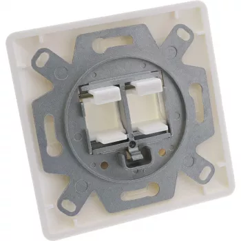 InLine Set de marco para 2x RJ45 Keystone SNAP-In 90°, blanco RAL9010